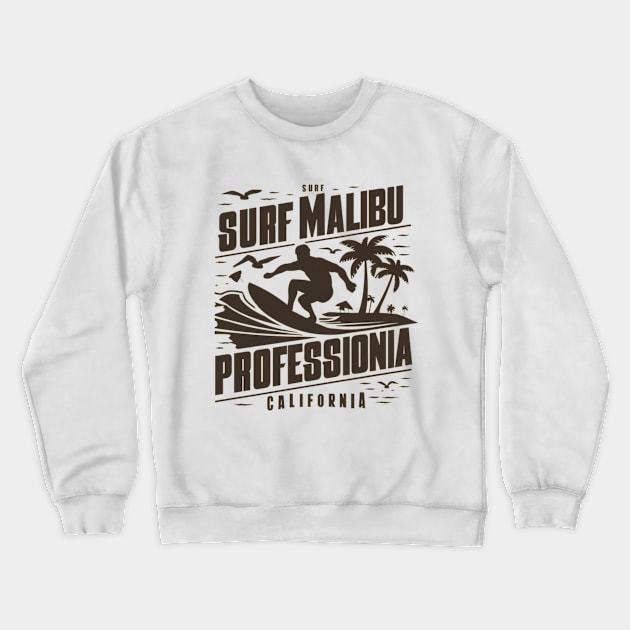 Arte Vintage, Surf en Malibú, California Crewneck Sweatshirt by Retro-Vintage0